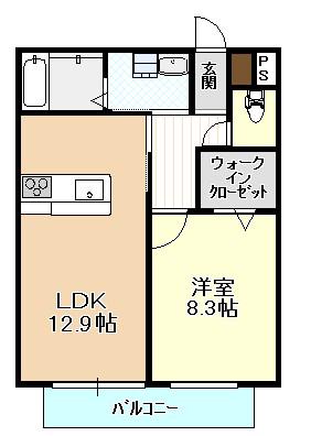 シャーメゾン千鳥(1LDK/1階)の間取り写真