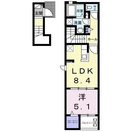 メゾン 政所(1LDK/2階)の間取り写真