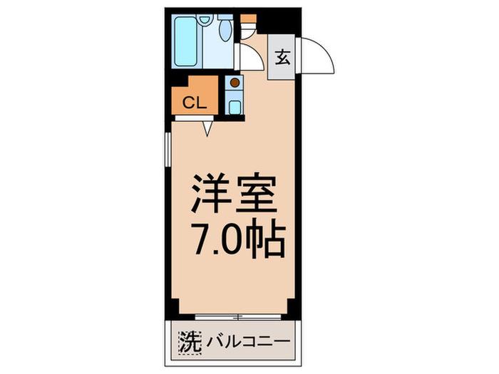 世田谷スカイハイツ(ワンルーム/3階)の間取り写真