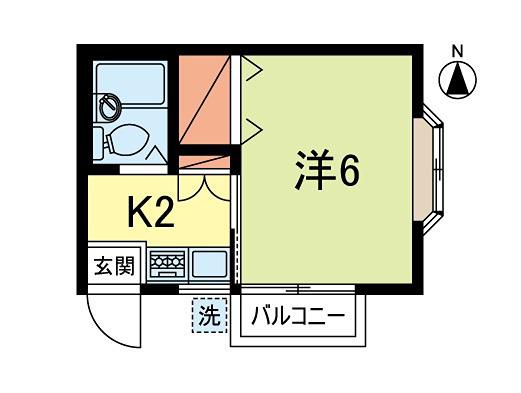 サンハイム八幡山(1K/1階)の間取り写真