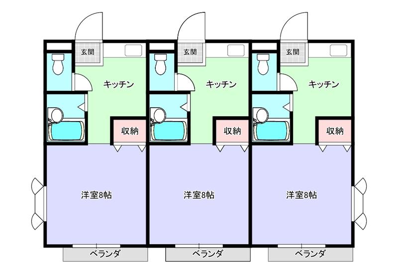 パルーム(1K/2階)の間取り写真