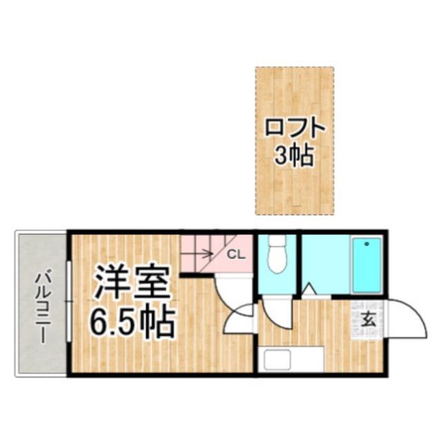 パル春日(1SK/2階)の間取り写真