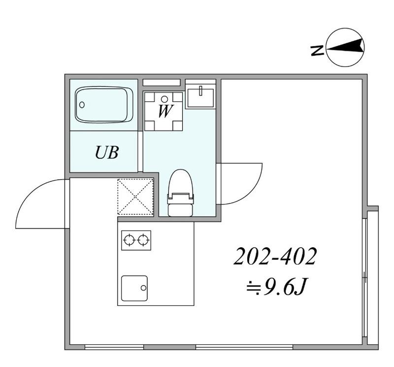 TRIAS236(1DK/2階)の間取り写真