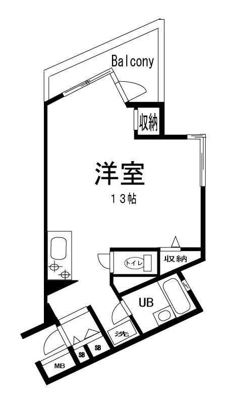 クレール弥生(ワンルーム/2階)の間取り写真