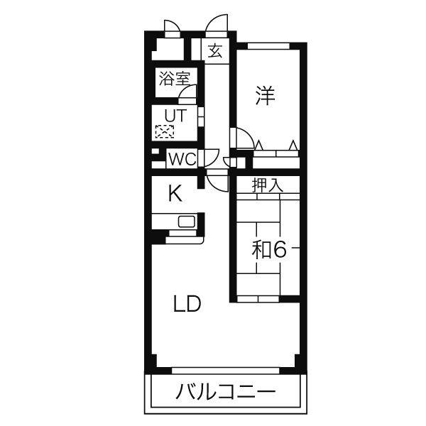フローラ(2LDK/3階)の間取り写真