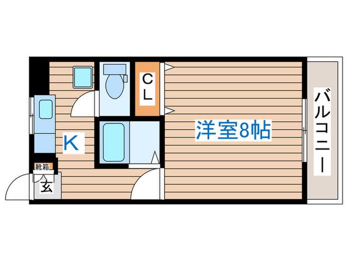 パートナー小松島(1K/1階)の間取り写真