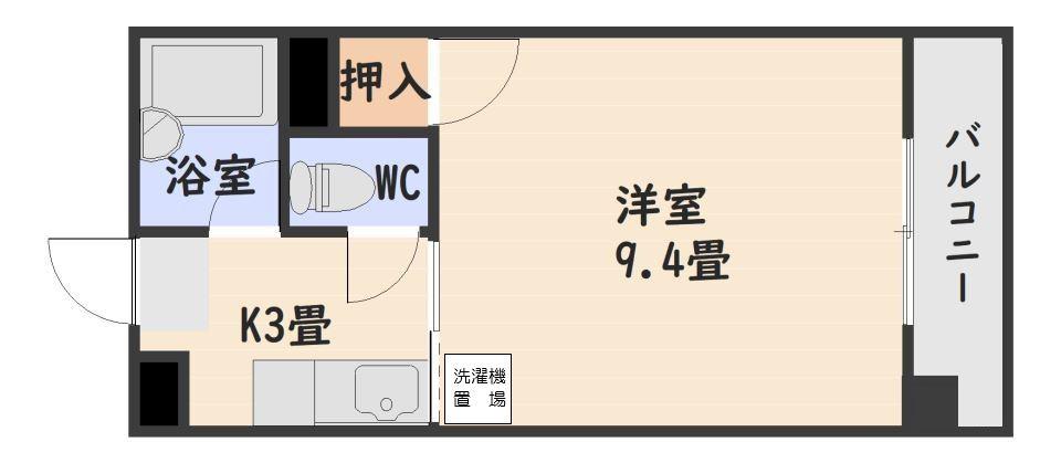 セントヒルズ鹿児島(1K/3階)の間取り写真