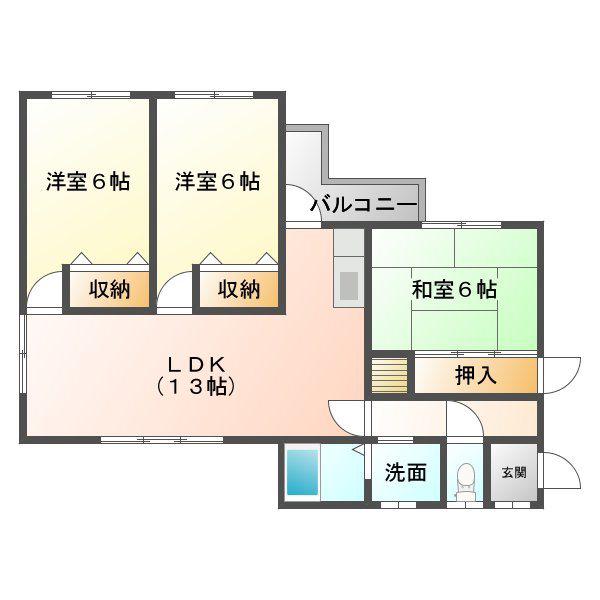 ヴィアーレマルフク北館(3LDK/4階)の間取り写真