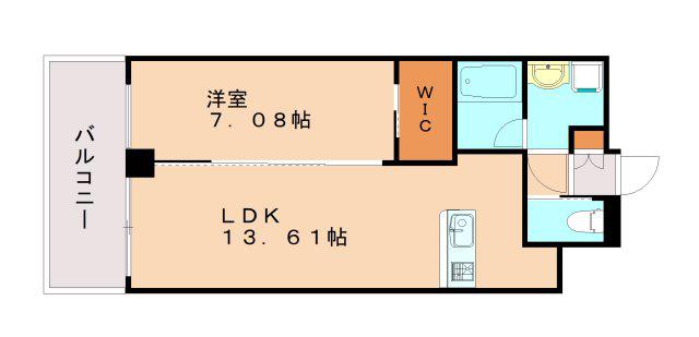 プレジオ神戸長田(1LDK/6階)の間取り写真