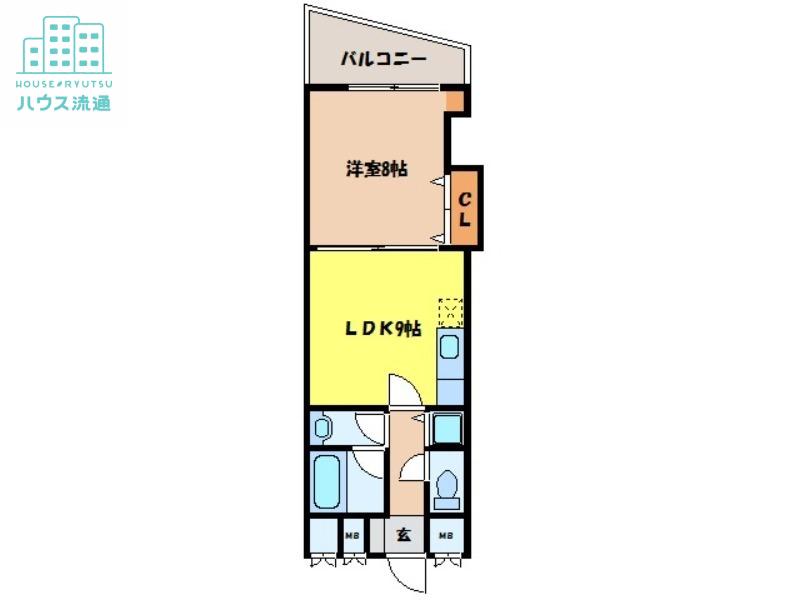ドエル五島町(1LDK/12階)の間取り写真