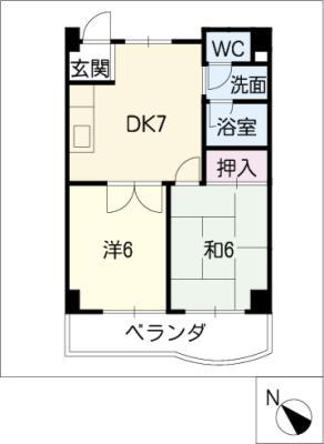 ヴィラNAKANO(2DK/1階)の間取り写真