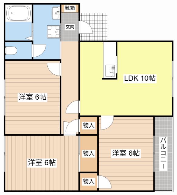 アビタ吉身B(3LDK/1階)の間取り写真