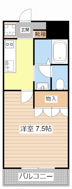 フィールドルミナスI(1K/2階)の間取り写真