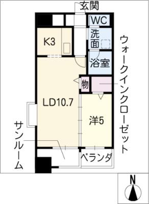 あいさきがけ(1LDK/10階)の間取り写真