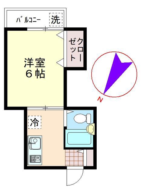 メゾン橋本(1K/2階)の間取り写真