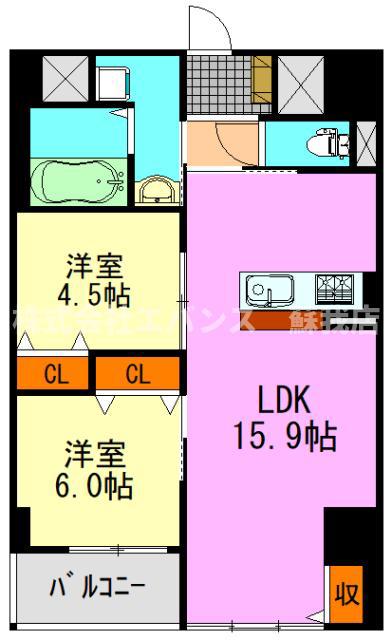 アーバンパレス(2LDK/2階)の間取り写真