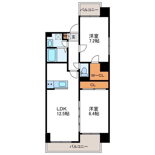COSMOS22(2LDK/7階)の間取り写真