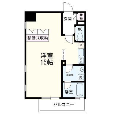 ヴィアーレ勾当台II(ワンルーム/6階)の間取り写真