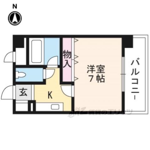 ジャスティ川島(1K/2階)の間取り写真