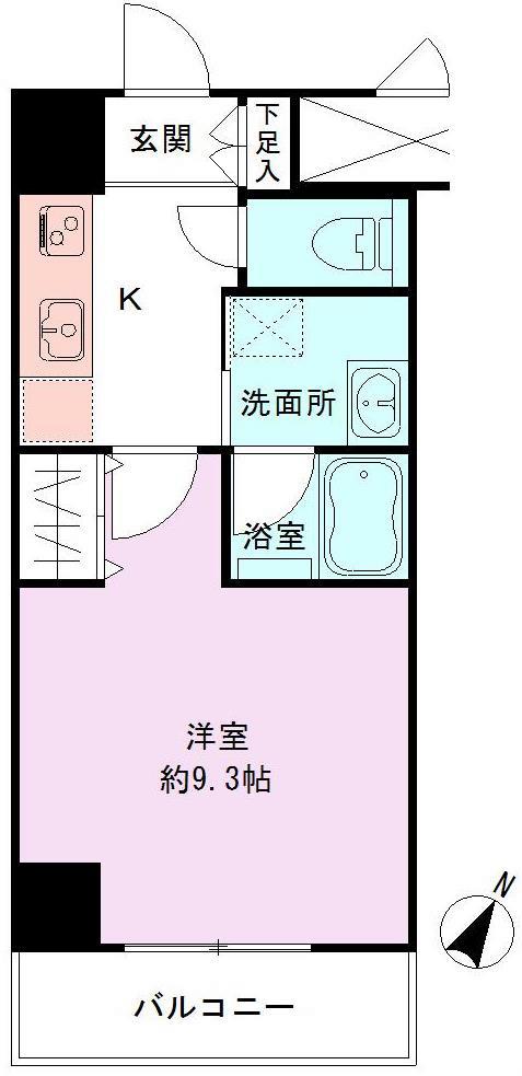 BUENA明石通(1K/6階)の間取り写真