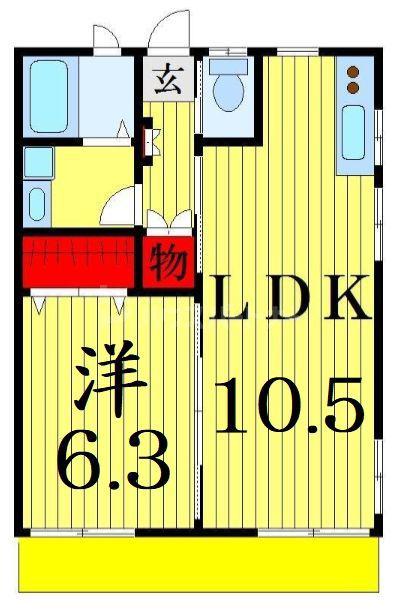 文花ハイツ(1LDK/1階)の間取り写真