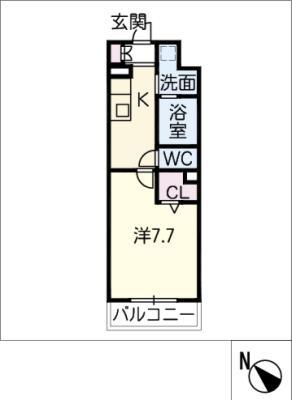 エスポワール白須賀(1K/3階)の間取り写真