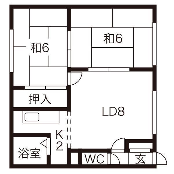 パレーシャルさつき(2LDK/2階)の間取り写真