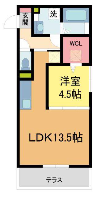 イル・クアドロ(1LDK/1階)の間取り写真