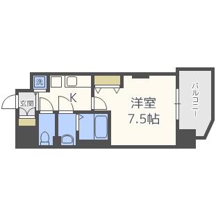 LUXE三国II(1K/2階)の間取り写真