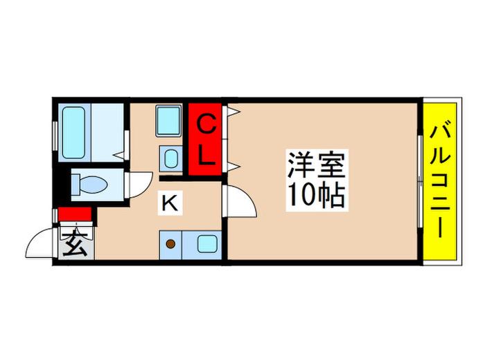 アルシオンB号棟(1K/3階)の間取り写真