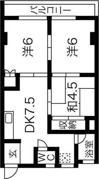 ソワンポルテ(3DK/4階)の間取り写真