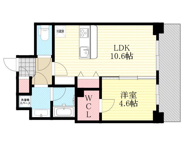 スプランディッド新大阪8(1LDK/2階)の間取り写真