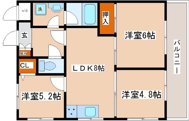 サンビルダー六甲(3LDK/3階)の間取り写真
