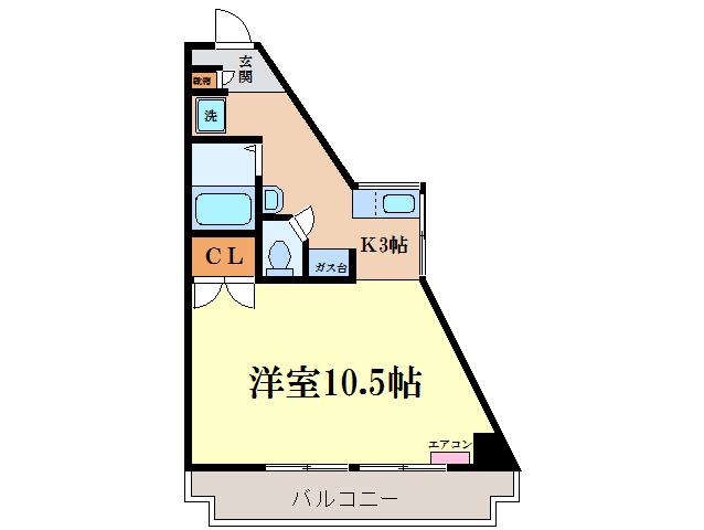 ラ ポール勝川(1K/3階)の間取り写真