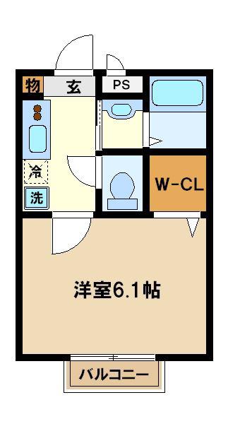 インスパイア(1K/2階)の間取り写真