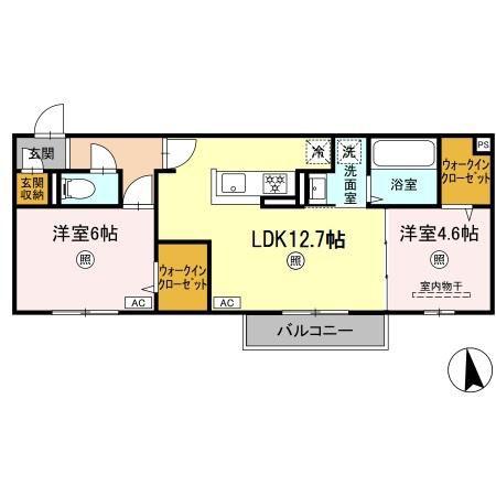 CONTENTO(2LDK/2階)の間取り写真