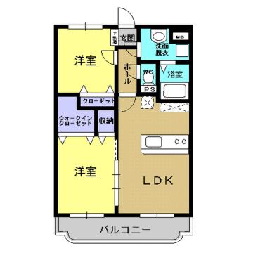 エクセレントM(2LDK/2階)の間取り写真