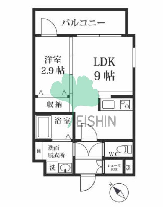MODERNPALAZZO 山王GROW(1LDK/2階)の間取り写真
