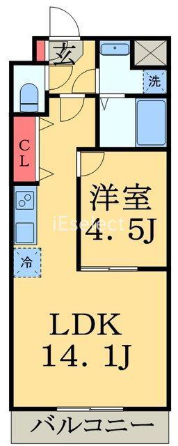 PRIME HILLS 千葉シティ(1LDK/6階)の間取り写真
