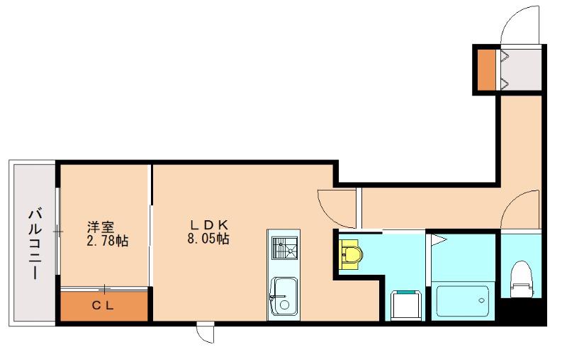 CHARME MAISON香椎(1LDK/1階)の間取り写真