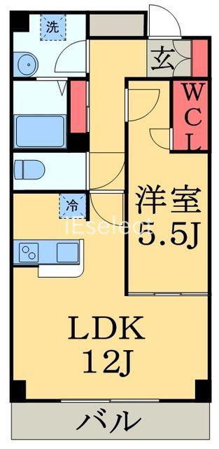 N・Mヒルズ弥生(1LDK/5階)の間取り写真