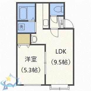 セクルII(1LDK/3階)の間取り写真