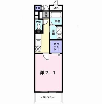 ミッドウエスト小阪(1K/2階)の間取り写真