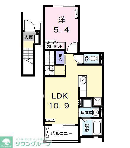 ブリッサ港西II (1LDK/2階)の間取り写真