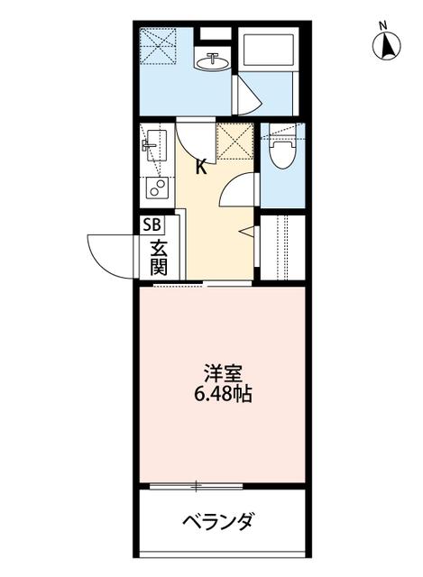 CRASTINE七道(1K/2階)の間取り写真