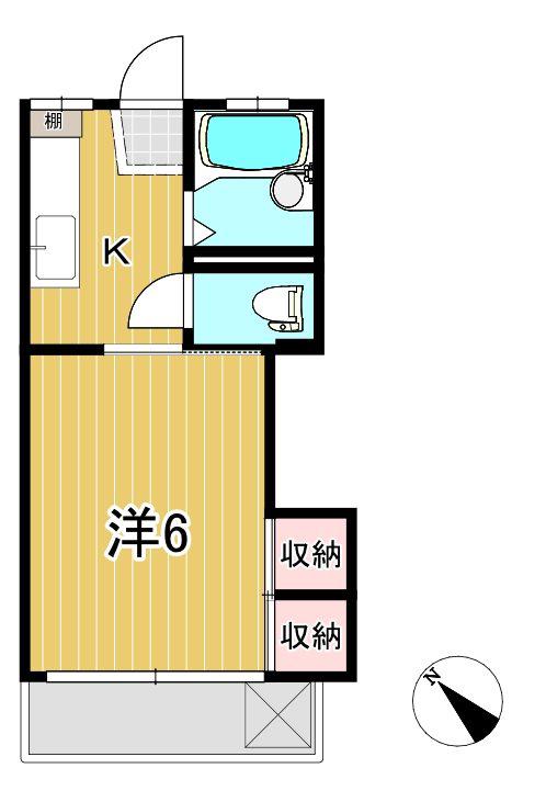 久下谷アパート(1K/1階)の間取り写真