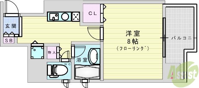 シャルマン新大阪(1K/10階)の間取り写真