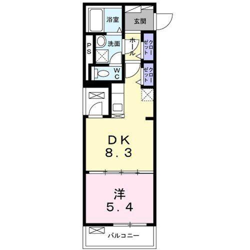 ポライトリー(1LDK/1階)の間取り写真