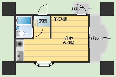メゾンアベニュー(ワンルーム/1階)の間取り写真