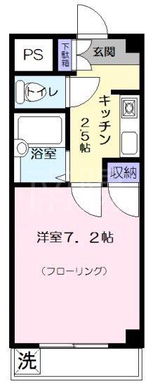 森屋第2マンション(1K/2階)の間取り写真